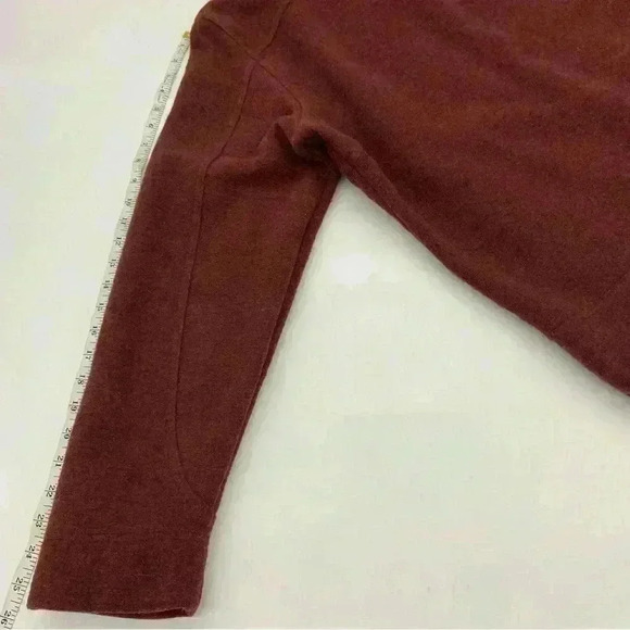 L.L. Bean Fleece Lined Wool Blend Full Zip Sweater Burgundy & Black Blend Size M - Picture 5 of 9